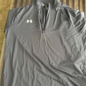 Under Armour Men's Black and White Striped Polo